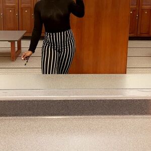 Black and White Striped Pants